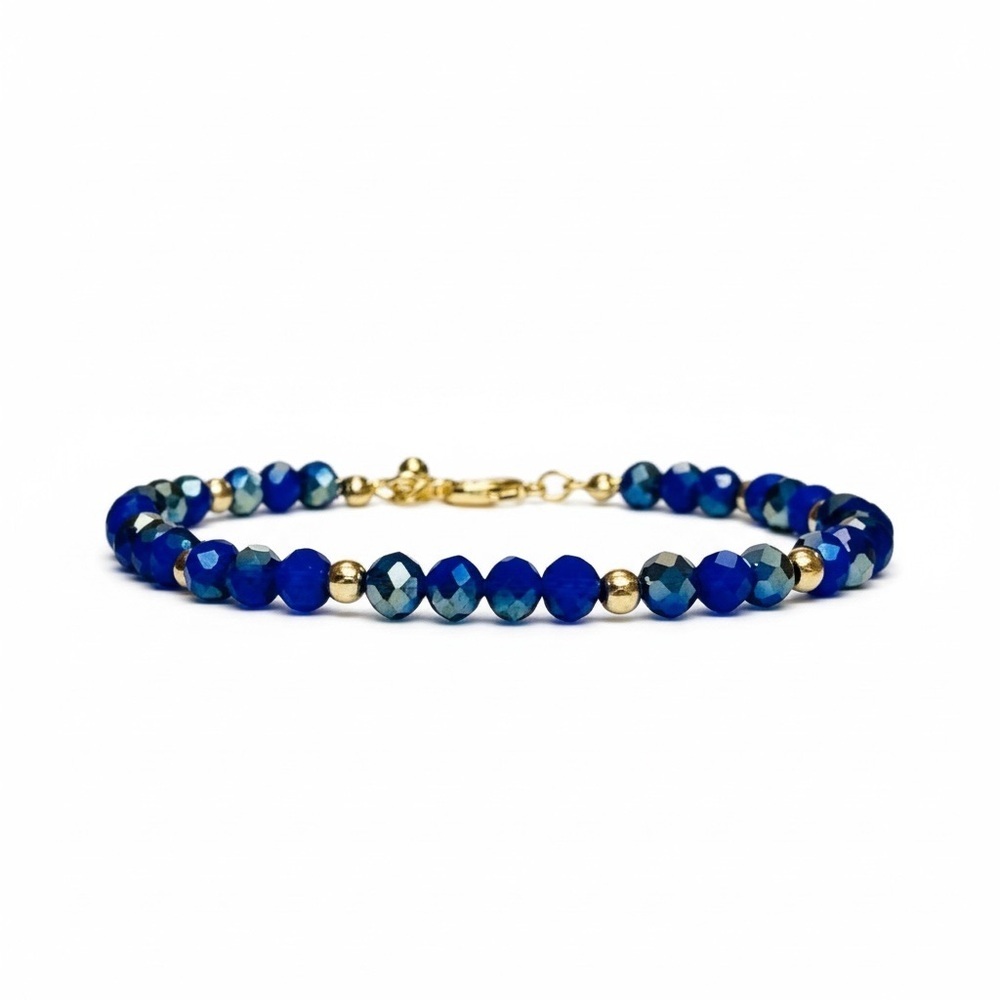 Lapis Lazuli Anklet with Gold Accents